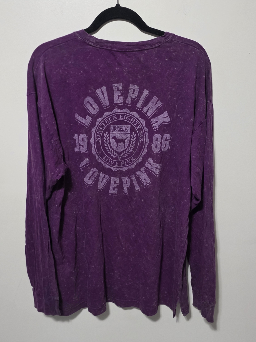 PINK Victoria's Secret Women's Long Sleeve Crewneck Tee in Purple - Picture 5 of 9